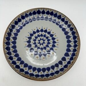 Mexican‎ Pottery - Blue/Brown Tone 6" Diameter Decorative Plate/Catch All Dish